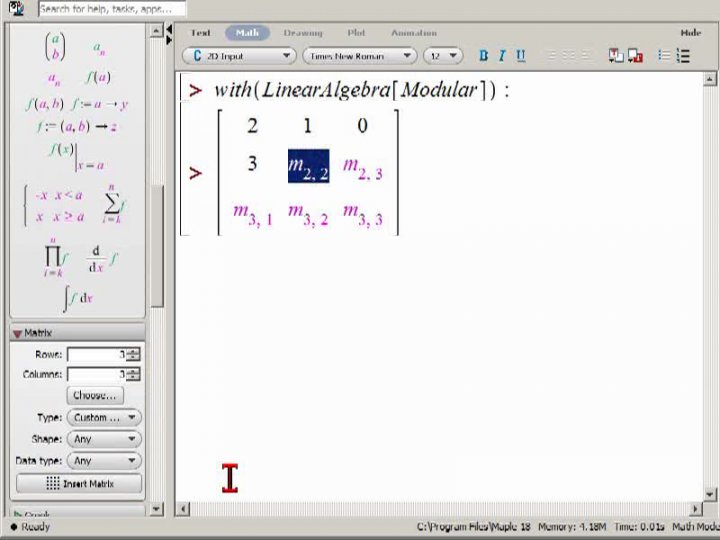 M2 2014-11-26 02 Modulare lineare Algebra in Maple